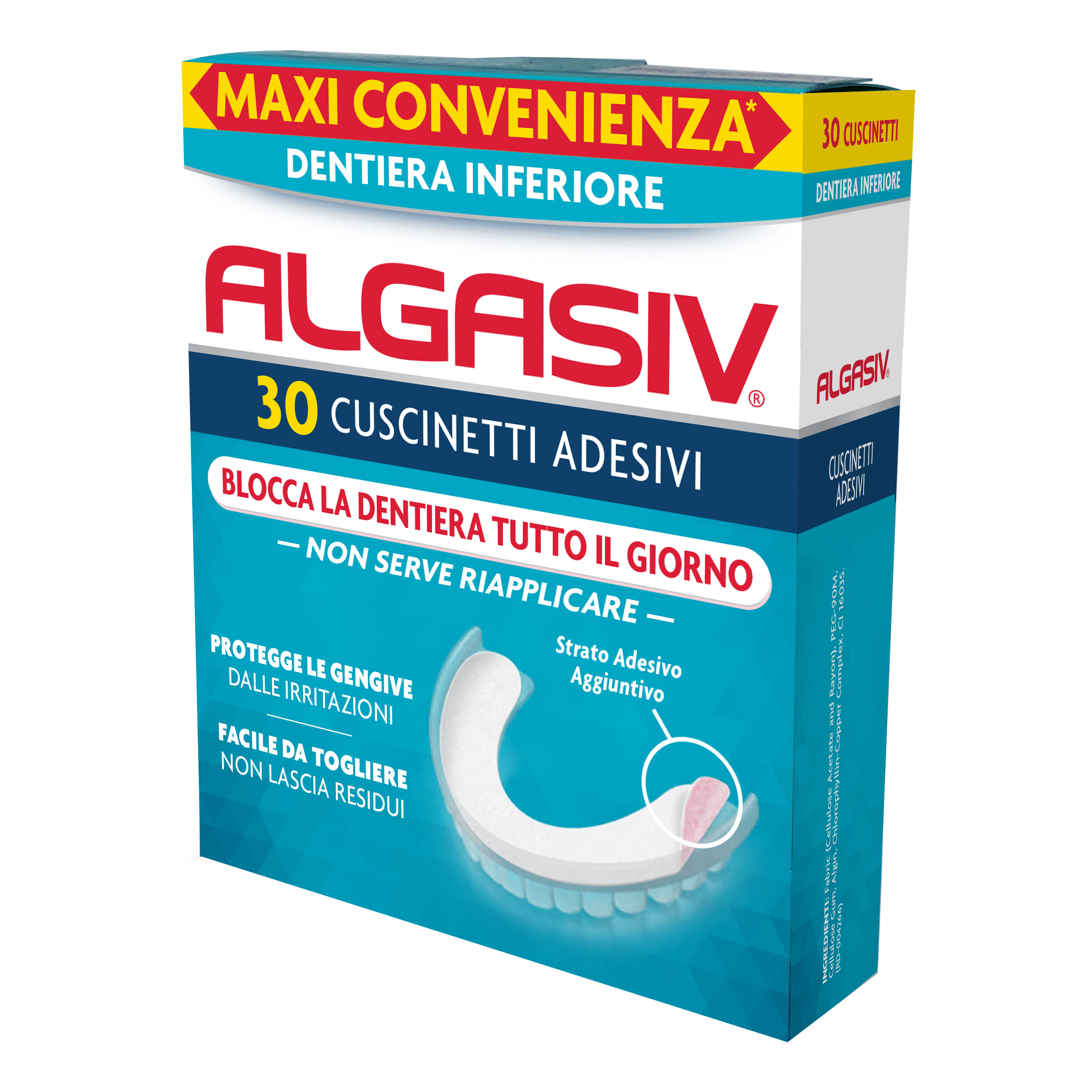 ALGASIV ADESIVO PER PROTESI DENTARIA INFERIORE 30 PEZZI