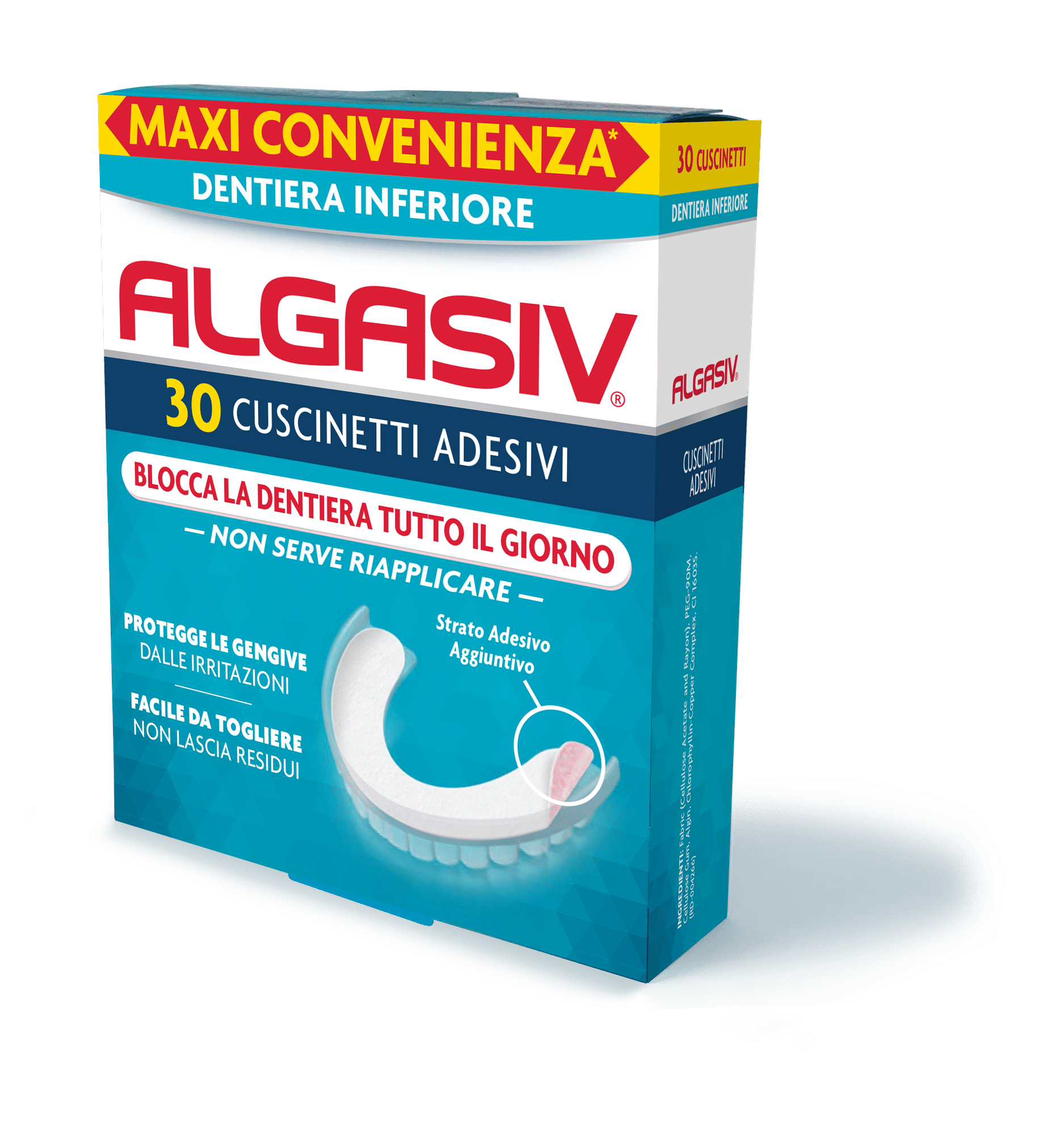 Algasiv Adesivo Per Protesi Dentaria Inferiore 30 Pezzi