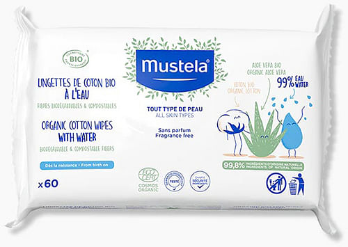 Mustela Salviette Acqua Cot Bio 60 Pezzi