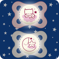 MAM SUCCHIETTO ORIGINAL NIGHT 2-6 MESI SILICONE FEMMINA 2 PEZZI