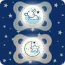 MAM SUCCHIETTO ORIGINAL NIGHT 2-6 MESI SILICONE MASCHIO 2 PEZZI