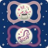 MAM SUCCHIETTO ORIGINAL NIGHT 6+ MESI SILICONE NEUTRO 2 PEZZI