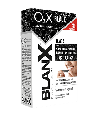 BLANX O3X BLACK STRISCE SBIANCANTI E ANTIMACCHIA 14 PEZZI