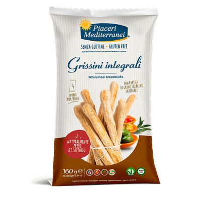 PIACERI MEDITERRANEI GRISSINI INTEGRALI 160 G