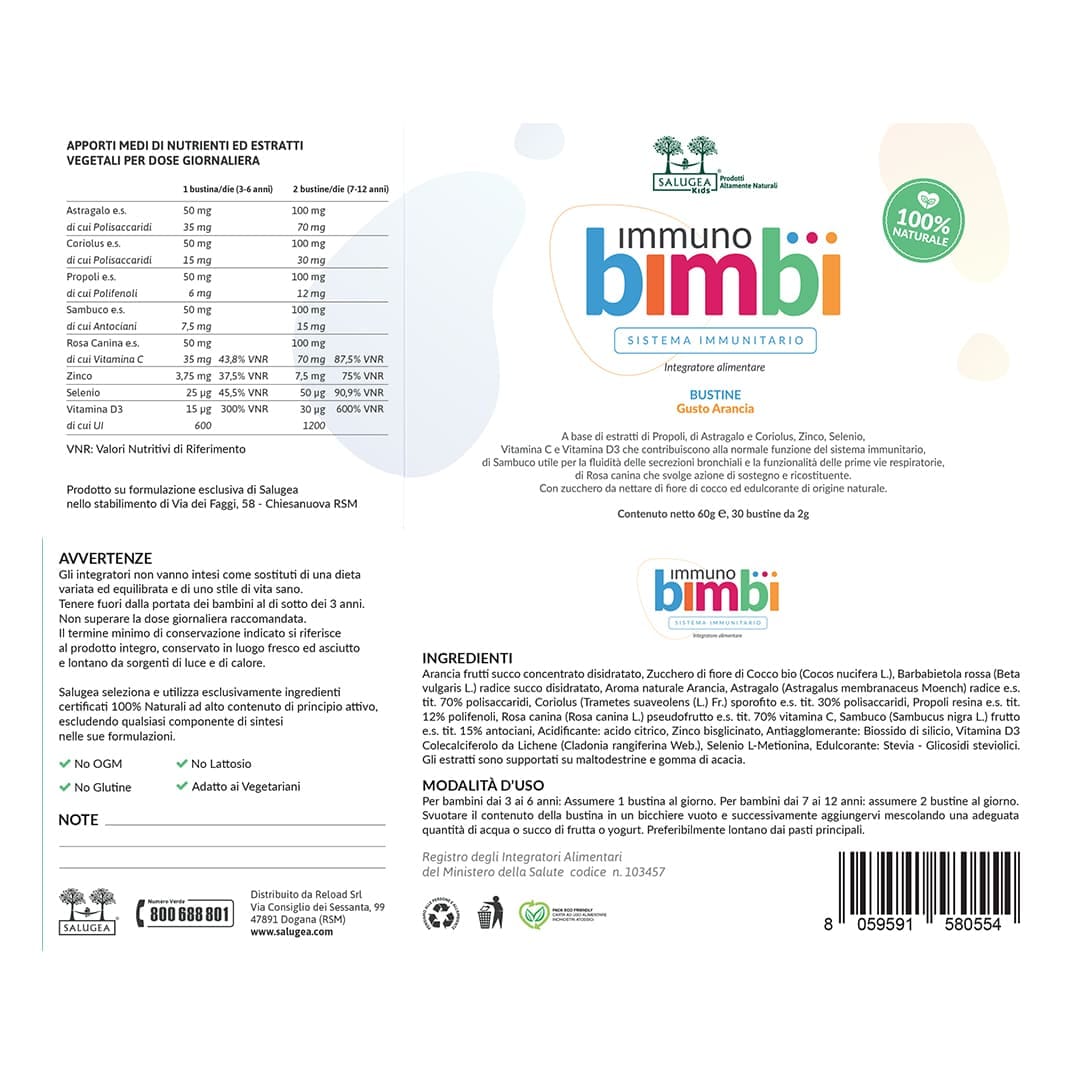 SALUGEA IMMUNO BIMBI 30 BUSTINE VECCHIA FORMULAZIONE