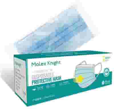 MASCHERINA CHIRURGICA 3 STRATI CON ELASTICI TIPO II ADULTI MOLEX KNIGHT 50 PEZZI