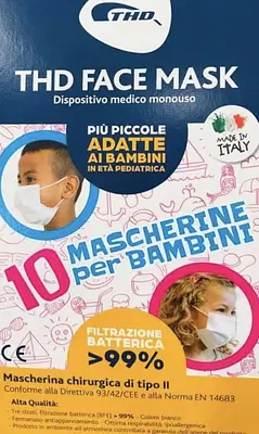 MASCHERINA CHIRURGICA BAMBINI THD MASK 10 PEZZI MASCHERINA CHIRURGICA BAMBINI THD MASK 10 PEZZI