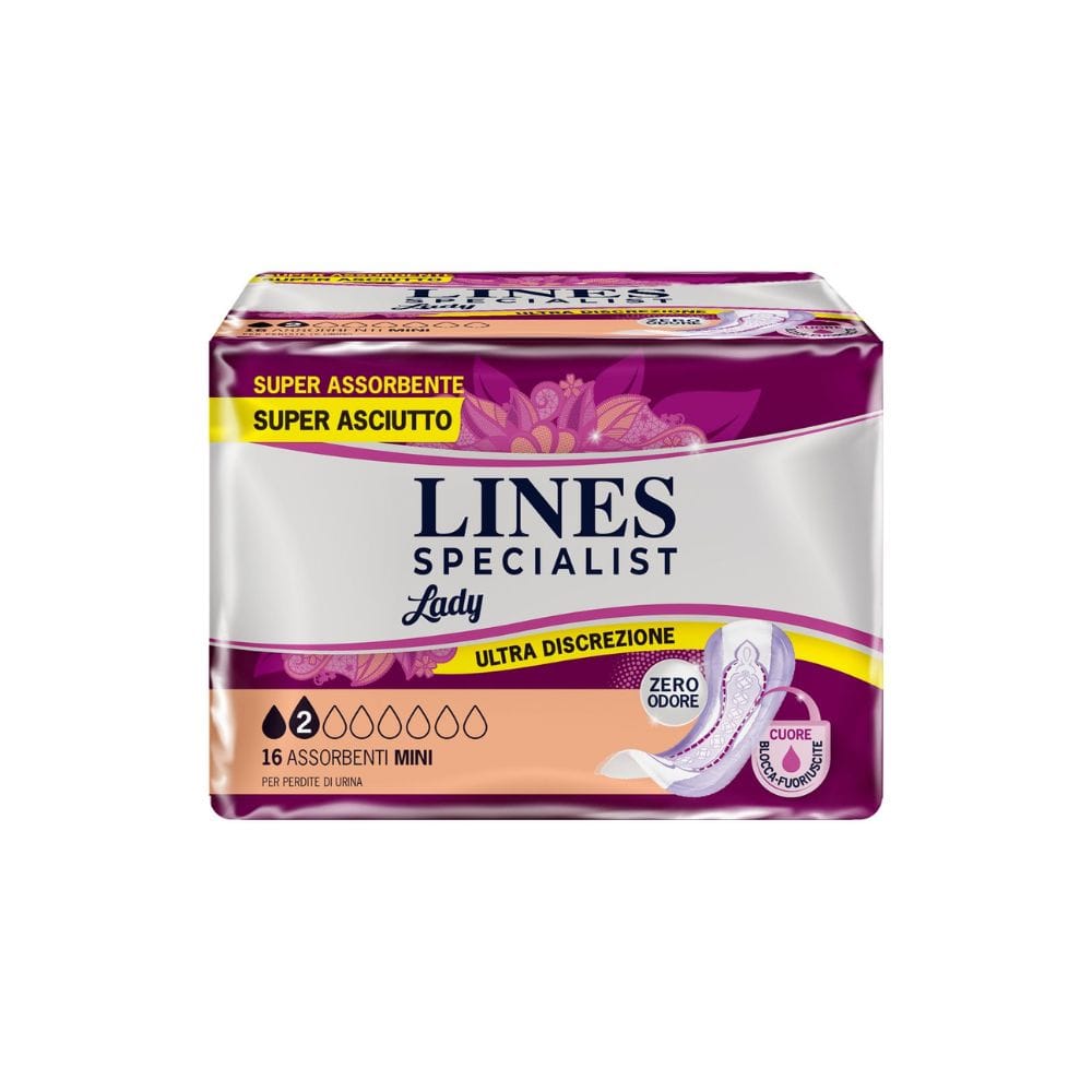 ASSORBENTI PER INCONTINENZA LINES SPECIALIST LADY 2 MINI 16 PEZZI