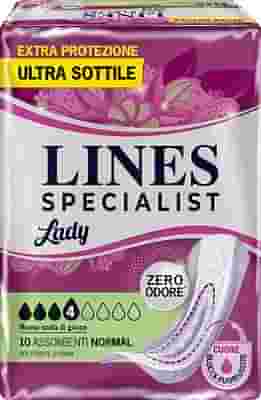 ASSORBENTI PER INCONTINENZA LINES SPECIALIST LADY NORMAL 10 PEZZI