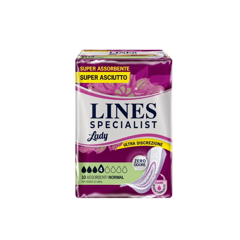 ASSORBENTI PER INCONTINENZA LINES SPECIALIST LADY 4 NORMAL 10 PEZZI