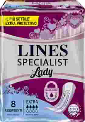 ASSORBENTI PER INCONTINENZA LINES SPECIALIST LADY EXTRA IPOALLERGENICI 8 PEZZI