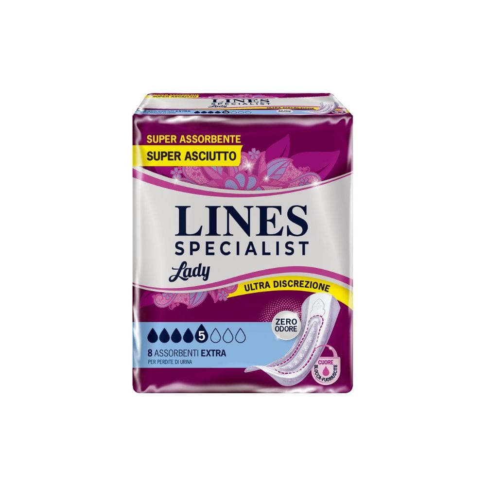 ASSORBENTI PER INCONTINENZA LINES SPECIALIST LADY 8 EXTRA 8 PEZZI