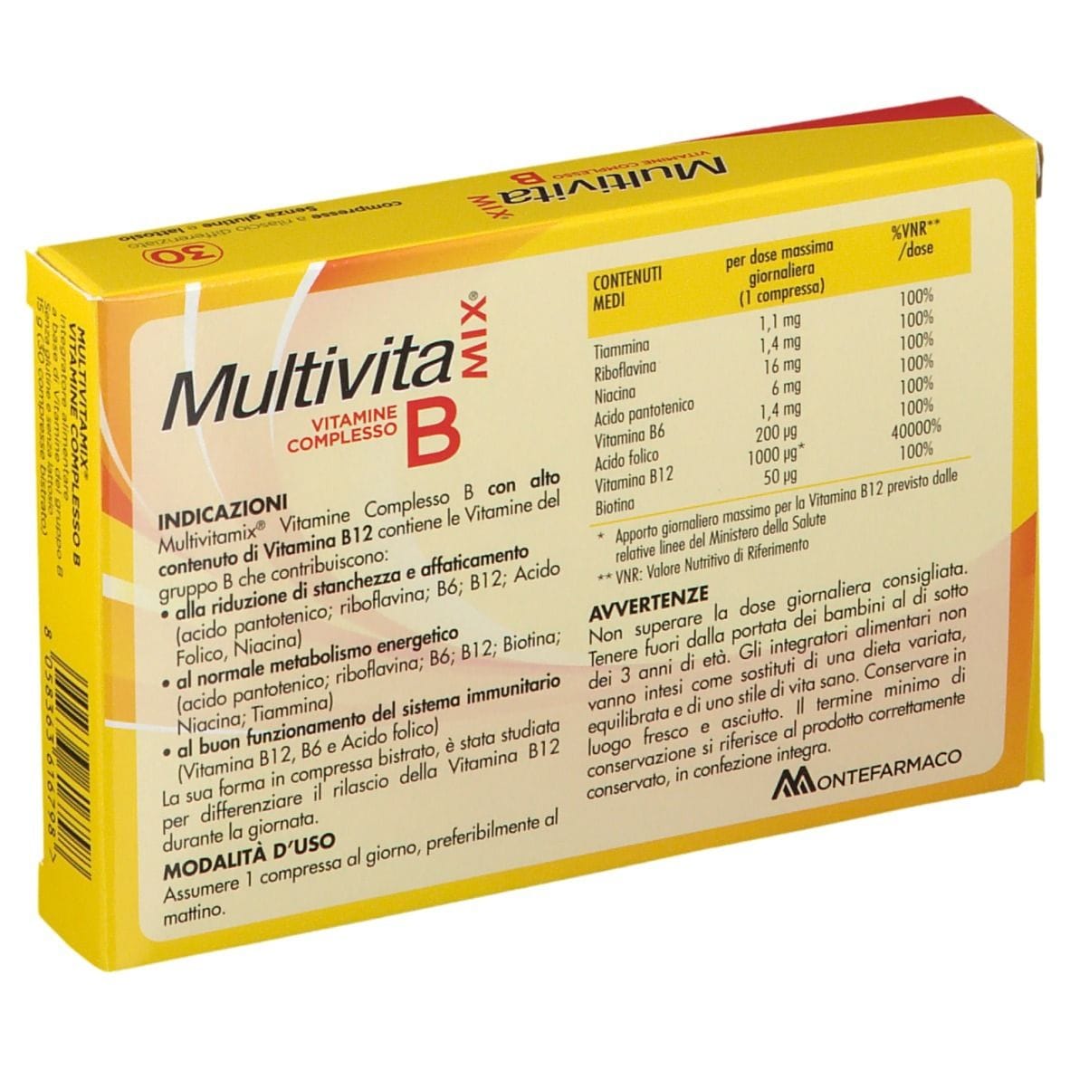 MULTIVITAMIX VIT COMPLESSO B 30 COMPRESSE BISTRATO