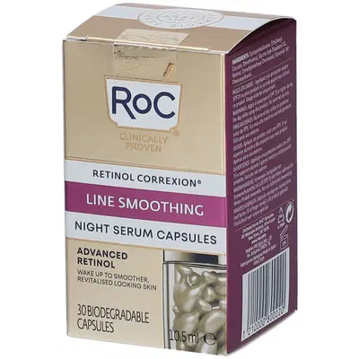 ROC RETINOL CORREXION LINE SMOOTHING SIERO VISO NOTTE 30 CAPSULE ROC RETINOL CORREXION LINE SMOOTHING SIERO VISO NOTTE 30 CAPSULE