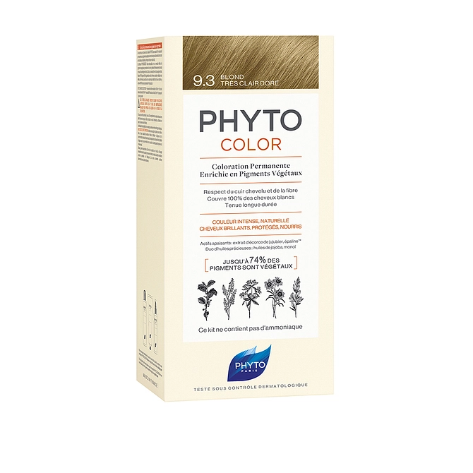 Phytocolor 9,3 Biondo Chiarissimo Dorato Latte 50 Ml + Crema 50 Ml + Maschera 12 Ml