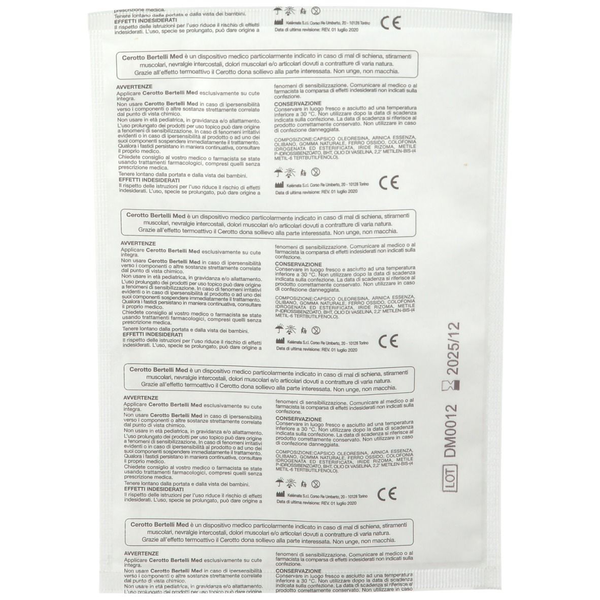 BERTELLI CEROTTO MED GRANDE 24 X 16 CM