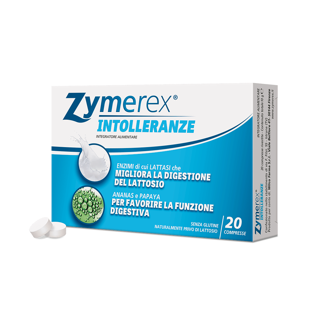 ZYMEREX INTOLLERANZE LATTOSIO 20 COMPRESSE RIVESTITE SENZA GLUTINE SENZA LATTOSIO