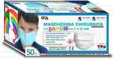 MASCHERINA CHIRURGICA GDA PER BAMBINI 6/12 ANNI TIPO II TNT MONOUSO 5 BUSTE DA 50 PEZZI