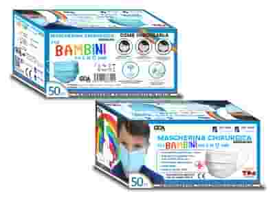 MASCHERINA CHIRURGICA GDA PER BAMBINI 6/12 ANNI TIPO II TNT MONOUSO 1 BUSTA DA 10 PEZZI