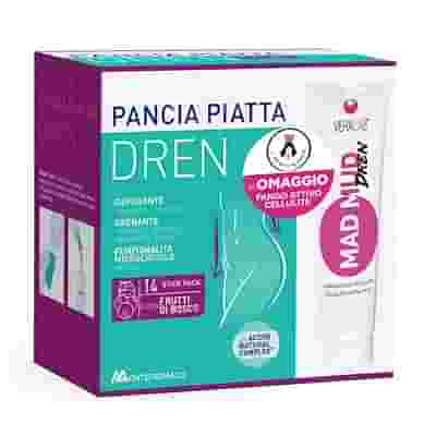 PANCIA PIATTA DREN FRUTTI DI BOSCO 14 BUSTINE STICK PACK + FANGO ATTIVO CELLULITE 100 ML OMAGGIO