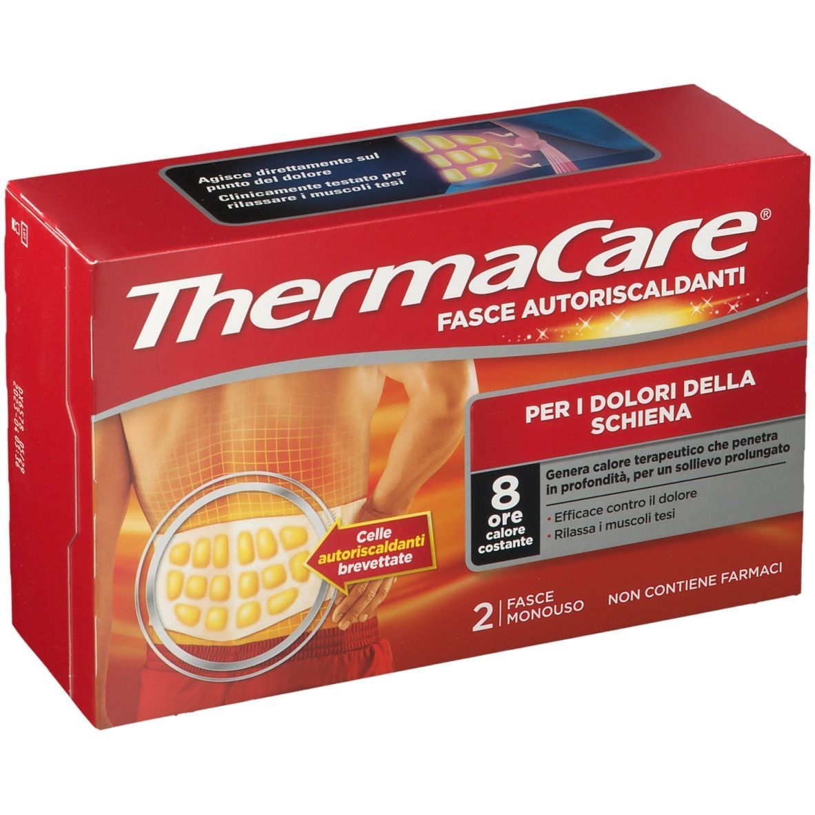 FASCIA AUTORISCALDANTE A CALORE TERAPEUTICO THERMACARE SCHIENA 2 PEZZI
