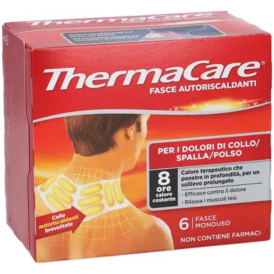 FASCE AUTORISCALDANTI A CALORE TERAPEUTICO THERMACARE COLLO/SPALLA/POLSO 6 PEZZI FASCE AUTORISCALDANTI A CALORE TERAPEUTICO THERMACARE COLLO/SPALLA/POLSO 6 PEZZI