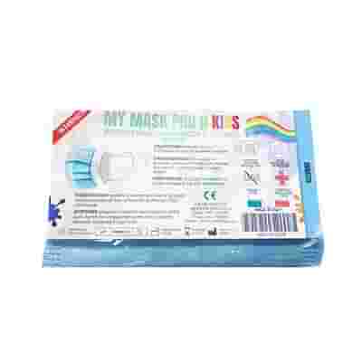MYMASK PRO TIPO II KIDS MASCHERINA CHIRURGICA A 3 STRATI 10 PEZZI AZZURRO