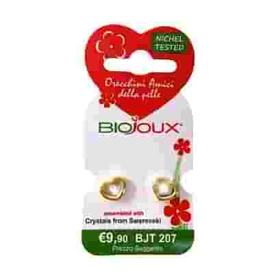 BJT207 ORECCHINI HEART SOLITAIRE GOLD PLATED
