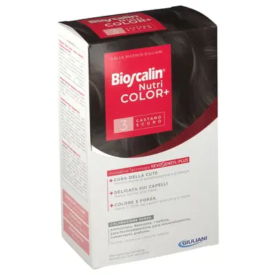 BIOSCALIN NUTRICOLOR PLUS 3 CASTANO SCURO CREMA COLORANTE 40 ML + RIVELATORE CREMA 60 ML + SHAMPOO 12 ML + TRATTAMENTO FINALE BALSAMO 12 ML BIOSCALIN NUTRICOLOR PLUS 3 CASTANO SCURO CREMA COLORANTE 40 ML + RIVELATORE CREMA 60 ML + SHAMPOO 12 ML + TRATTAMENTO FINALE BALSAMO 12 ML