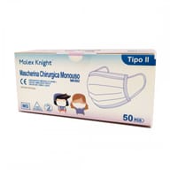 MASCHERINA CHIRURGICA 3 STRATI CON ELASTICI TIPO II PEDIATRICA MOLEX KNIGHT 50 PEZZI
