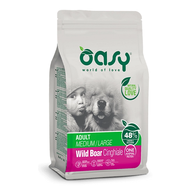 Oasy Dry Dog Oap Adult Medium/Large Cinghiale 12 Kg New Pack