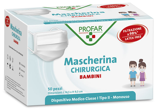 Profar Mascherina Chirurgica Bambini 50 Pezzi