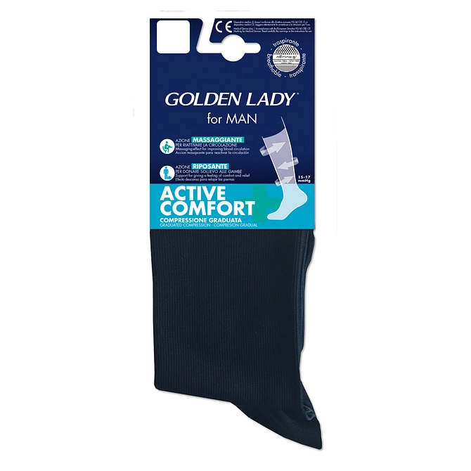 Calza Uomo Golden Lady For Man Active Comfort Blu 42 44