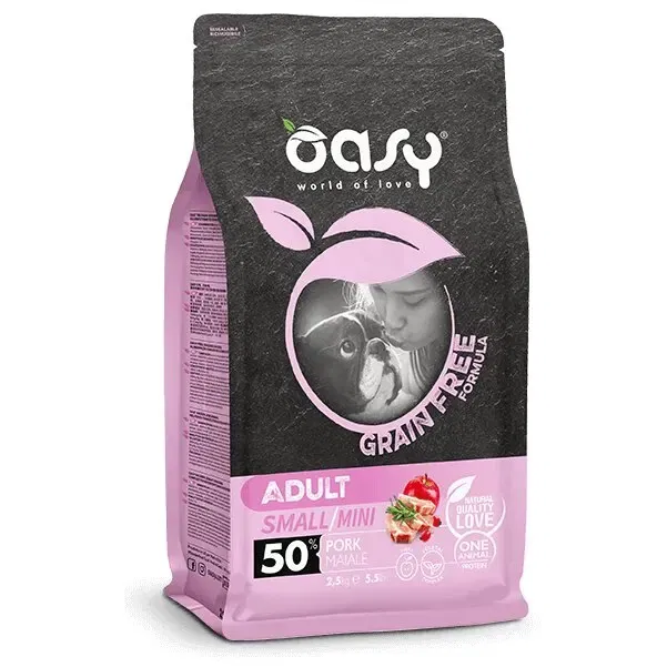 OASY DRY DOG GRAIN FREE ADULT SMALL/MINI MAIALAE 2,5 KG