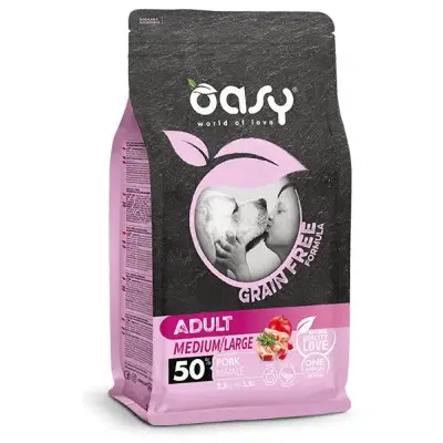 OASY DRY DOG GRAIN FREE ADULT MEDIUM/LARGE MAIALE 2,5 KG OASY DRY DOG GRAIN FREE ADULT MEDIUM/LARGE MAIALE 2,5 KG
