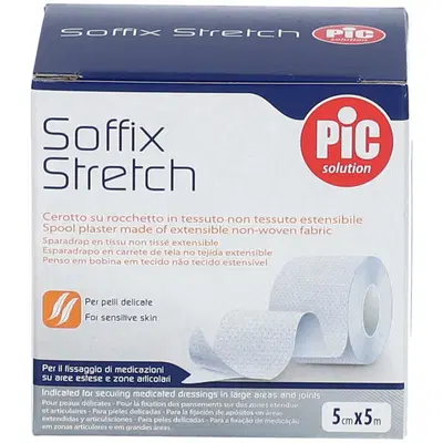 CEROTTO IN ROCCHETTO SOFFIX STRETCH 5X500 CM CON FUSTELLA CEROTTO IN ROCCHETTO SOFFIX STRETCH 5X500 CM CON FUSTELLA