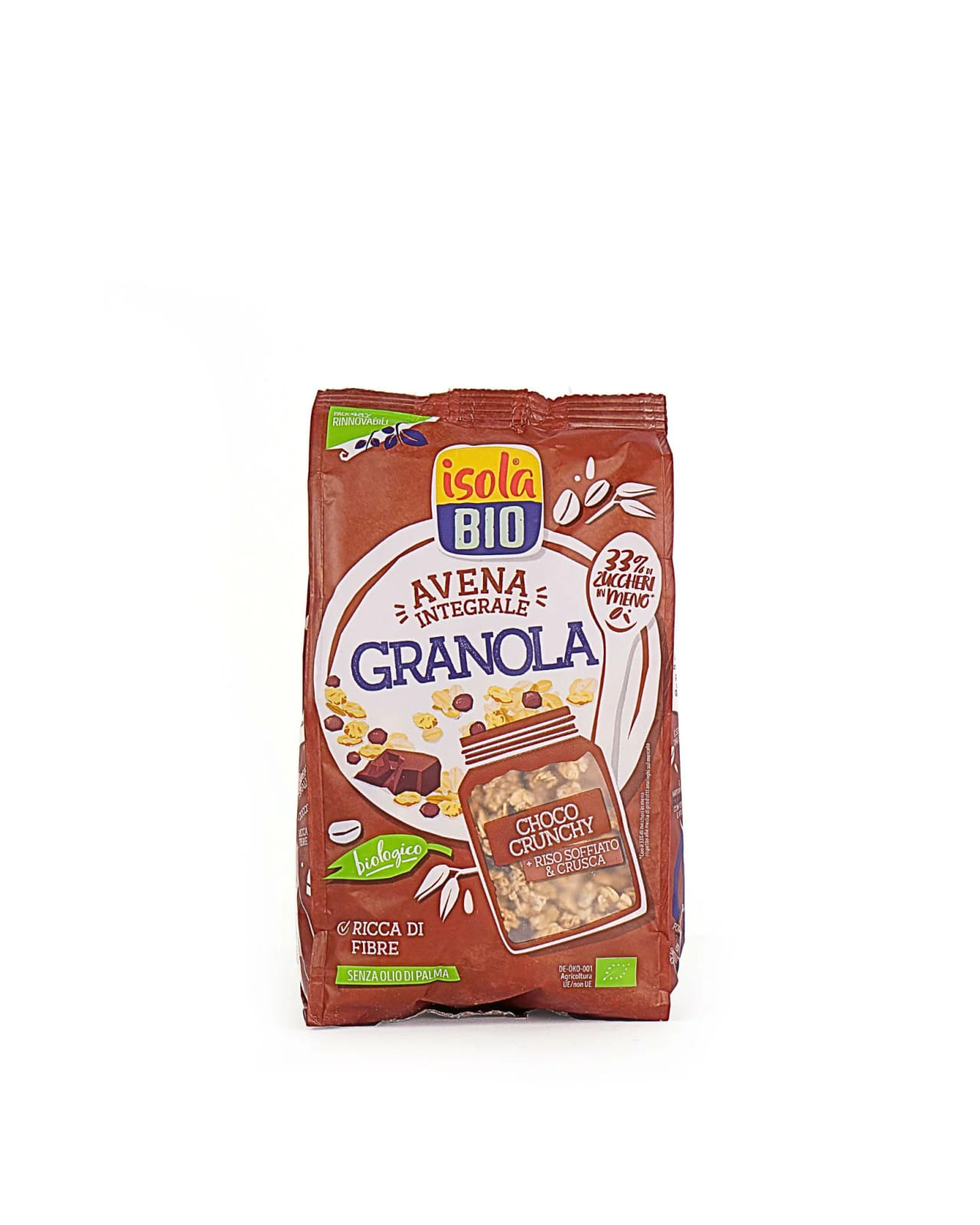 ISOLA BIO GRANOLA DI AVENA INTEGRALE CON CRUSCA E CIOCCOLATO 350 G