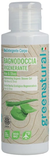 GREENATURAL BIODETERGENTE CORPO BAGNODOCCIA RIGENERANTE ALOE & OLIVO 100 ML