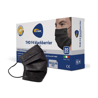 MASCHERINA CHIRURGICA THD MASK F4 BLACKBARRIER MULTI REGULAR 20 PEZZI