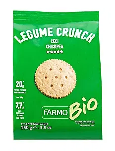 FARMO BIO LEGUME CRUNCH CRACKERS DI CECI E SESAMO 150 G FARMO BIO LEGUME CRUNCH CRACKERS DI CECI E SESAMO 150 G