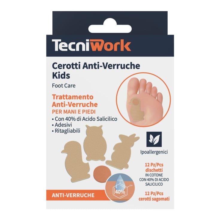CEROTTO ANTI VERRUCHE BIMBI 12 PEZZI + 12 FIXING ANIMIALI TERRA COLORE BEIGE