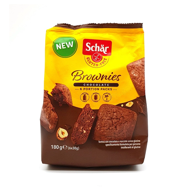 Schar Brownies Chocolate Tortina Con Cioccolato E Nocciole 6 Monoporzioni Da 30 G