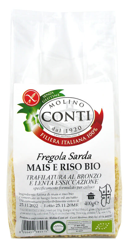 FREGOLA SARDA MAIS RISO BIOLOGICO 400 G