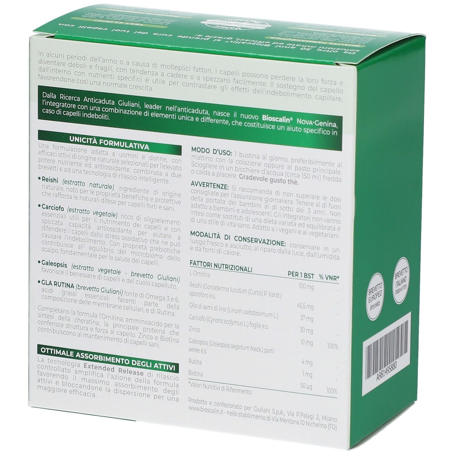 BIOSCALIN NOVA GENINA 30 BUSTINE