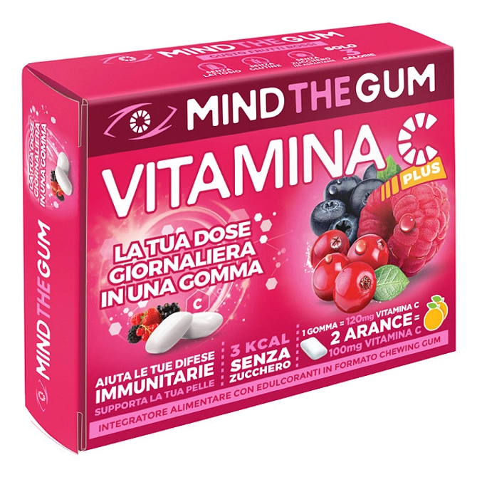 Mind The Gum Vitamina C Frutti Rossi 18 Gomme Confettate Senza Zucchero
