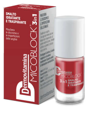 Dermovitamina Micoblock 3 In 1 Smalto Idratante E Traspirante Rosso Mattone 5 Ml