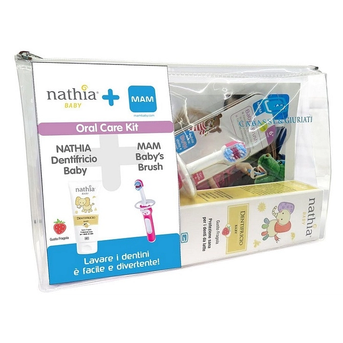 Oral Care Kit Maschio 1 Dentifricio Baby Nathia 50 Ml + 1 Mam Baby's Brush