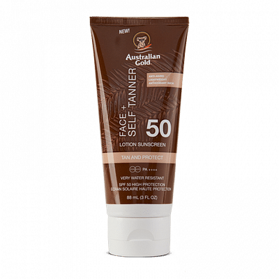 AUSTRALIAN GOLD SPF50 FACE+ SELF TANNER LOTION 88 ML