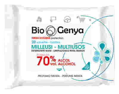 BIOGENYA MILLEUSI IGIENIZZANTI 70% ALCOOL SALVIETTE 20 PEZZI