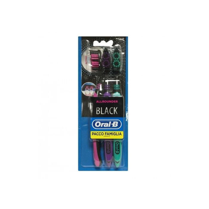 Oralb All Rounder Black Spazzolino Manuale 3 Pezzi